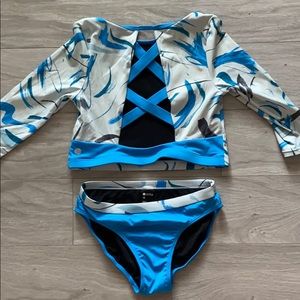 Nordstrom girls 2 piece long sleeve bathing suit